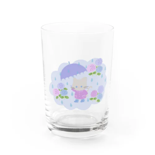 あじさいにゃんこ Water Glass