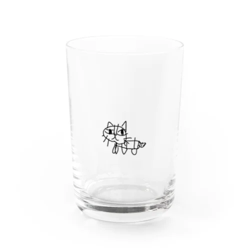子どもの描いたネコちゃん Water Glass