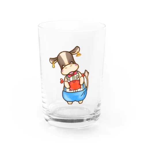 ウシとカニ「なかよし」 Water Glass