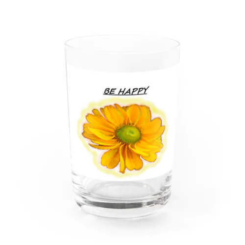 BE  HAPPY Water Glass