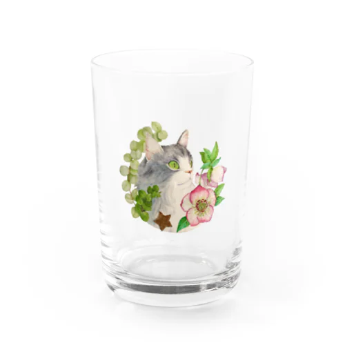 クリスマスローズと猫 Water Glass