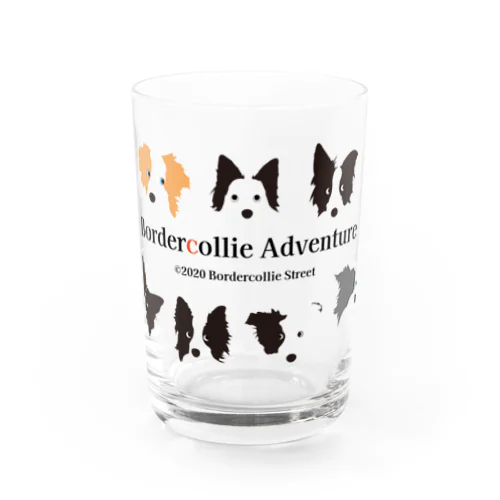 7 Border Collies-1 Water Glass