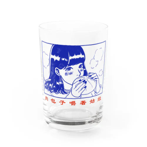 肉まんもぐもぐガールブルー Water Glass