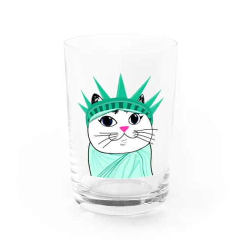 自由のモチ猫ちゃん Water Glass