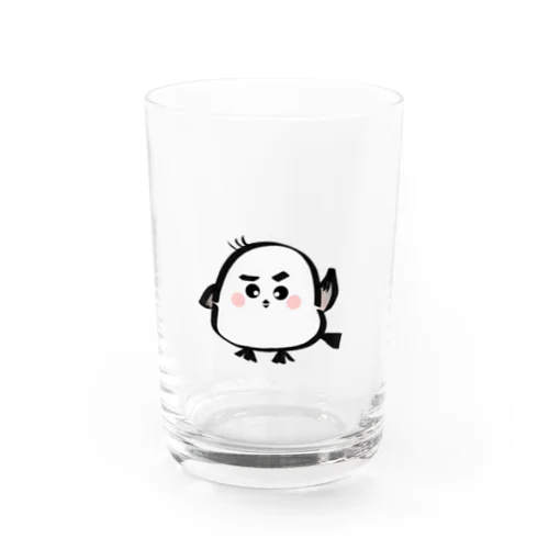 手をあげるシマエナガくん Water Glass
