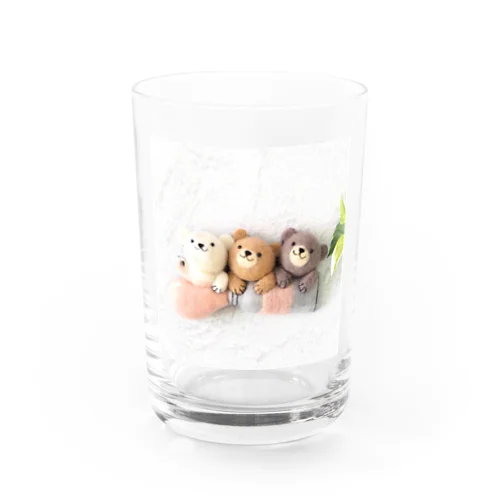 くまの3兄弟（絵の具） Water Glass