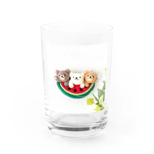 くまの3兄弟（すいか） Water Glass