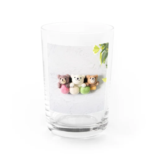 くまの3兄弟（三色団子） Water Glass