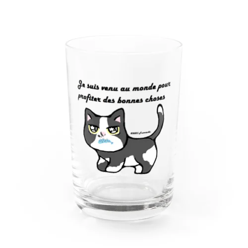 ハチワレうおざねこ Water Glass