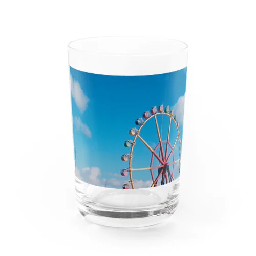 青空とレトロ観覧車 Water Glass