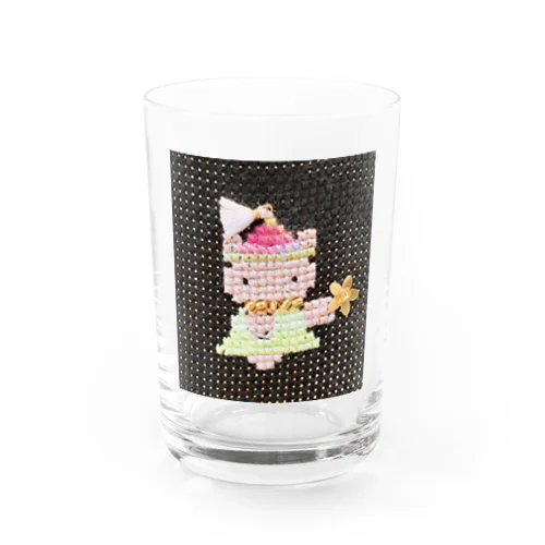 かわいい刺繍くまちゃん Water Glass