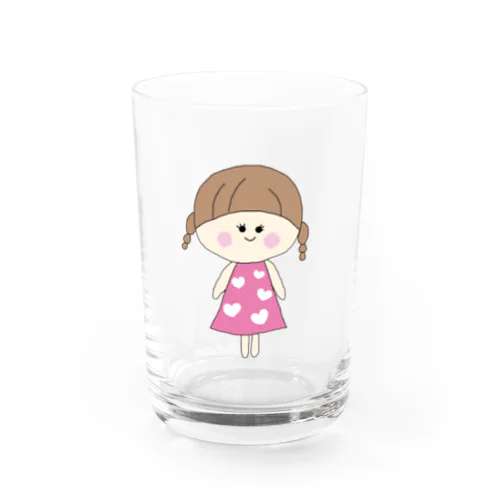 ラブリーな三つ編みの女の子 Water Glass