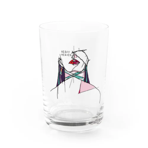 ヘビーヘヴン2　 HEAVY HEAVEN　パープル　針金アート風イラスト　ワイヤーパンク Water Glass