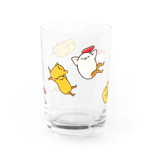 漂う『飛ばないと決めた鳥達』グラス Water Glass