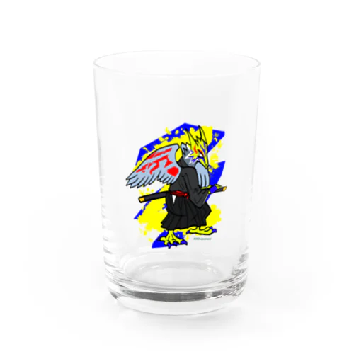 刀と猛禽類イメージのドラゴン Water Glass