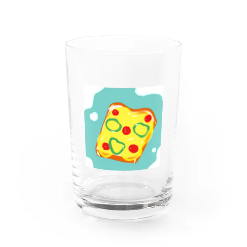 ピザトースト。 Water Glass