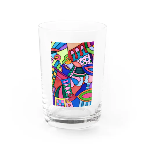 障害者アート 手描きイラスト カラフル Water Glass