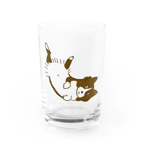 へそてんいぬ(茶) Water Glass