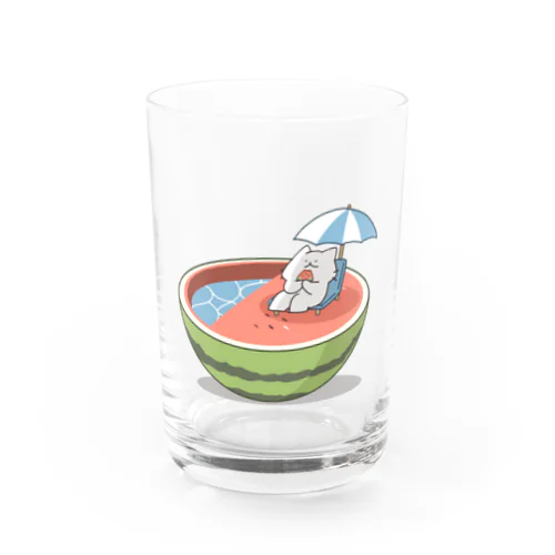 真夏はスイカプールで避暑 Water Glass