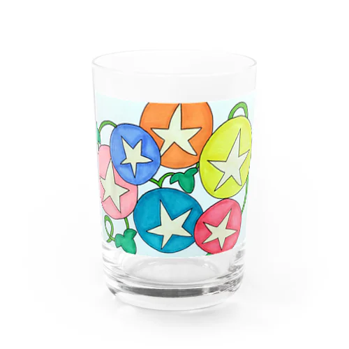 障害者アート 手描きイラスト 朝顔 Water Glass