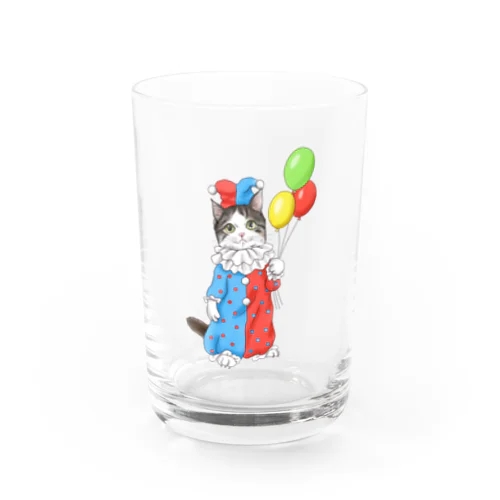 サーカスにゃんこ　風船ピエロ Water Glass