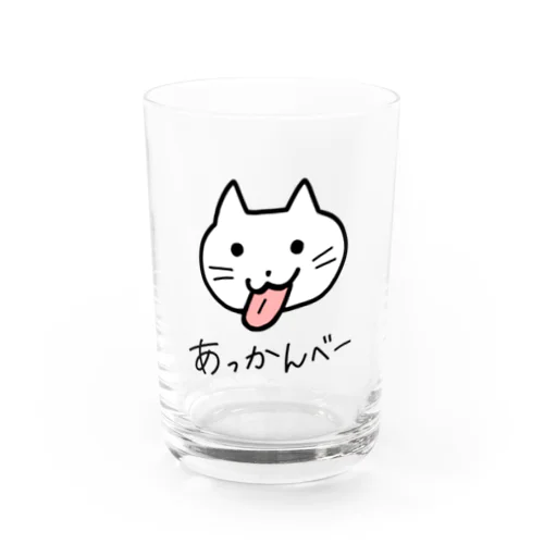 あっかんべーねこ（文字入り） グラス