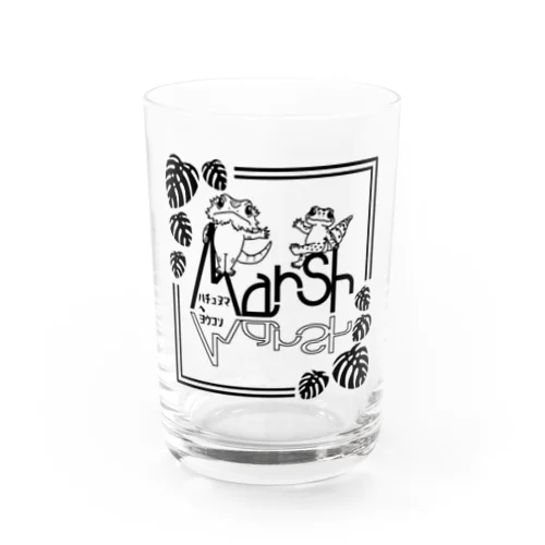 Ｍａｒｓｈロゴ黒線画 Water Glass