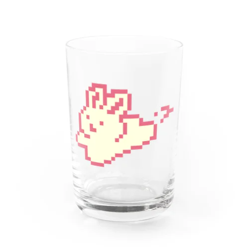 ドット絵　跳ぶうさぎ グラス