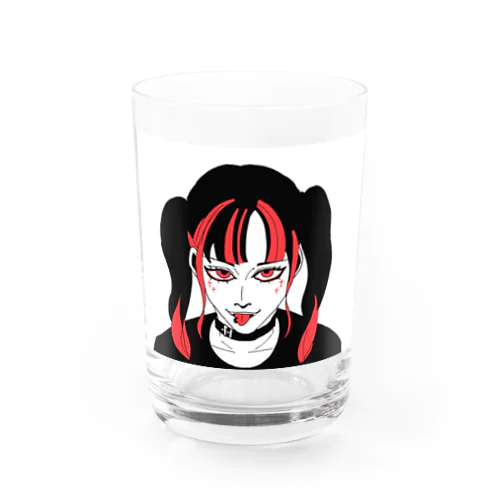 stick out your tongue:red Water Glass