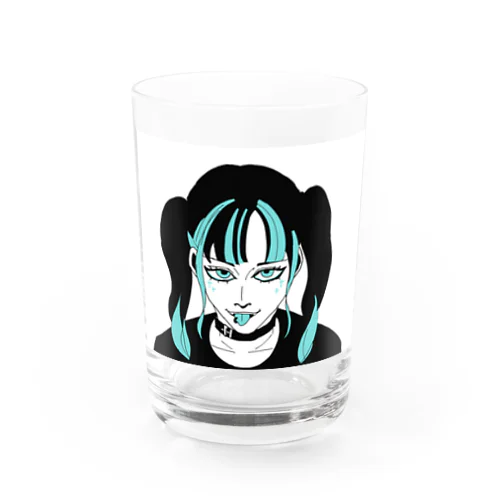 stick out your tongue:blue Water Glass