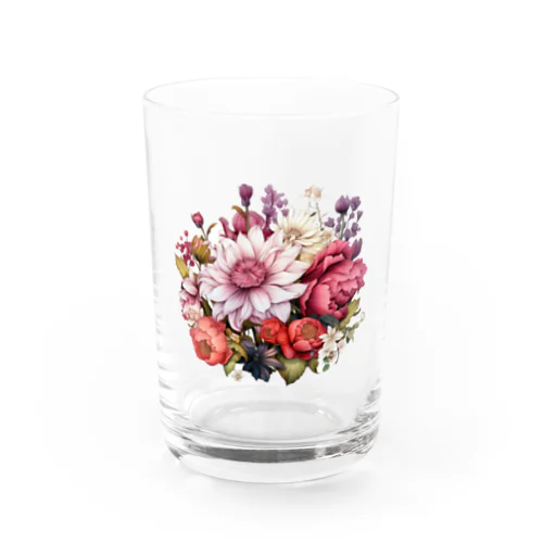 花束ピンク Water Glass