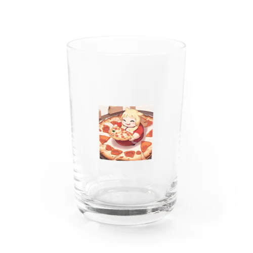 ピザを食べるデブ Water Glass