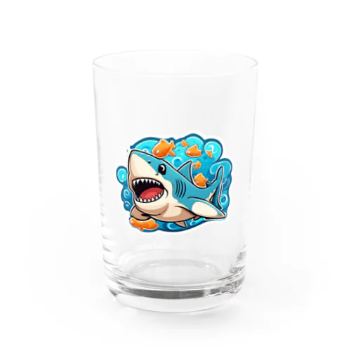 カートゥーンサメ君これが一番かわええ Water Glass