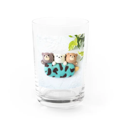 くまの3兄弟（チョコミントアイス） Water Glass