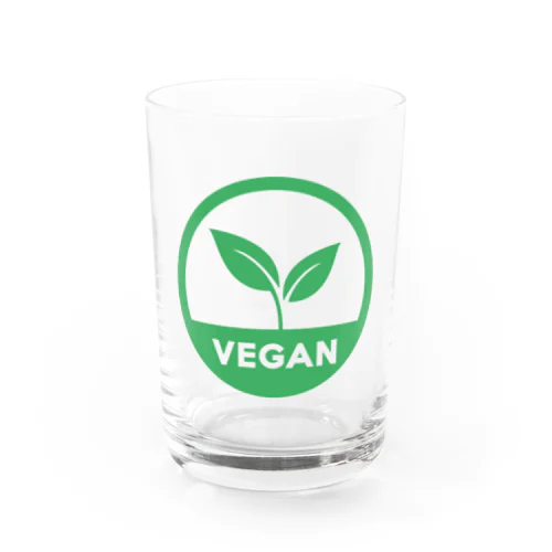 ビーガン葉っぱシンボル（緑） Water Glass