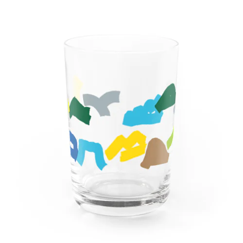 カラフル／山ロゴ Water Glass