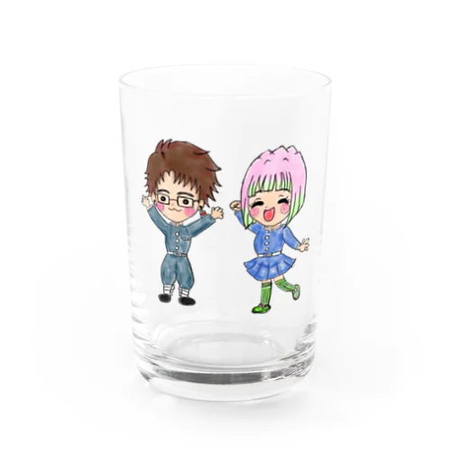 ホビさんとQちゃん Water Glass