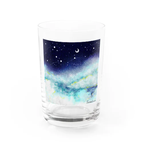 真夜中の空と三日月 Water Glass