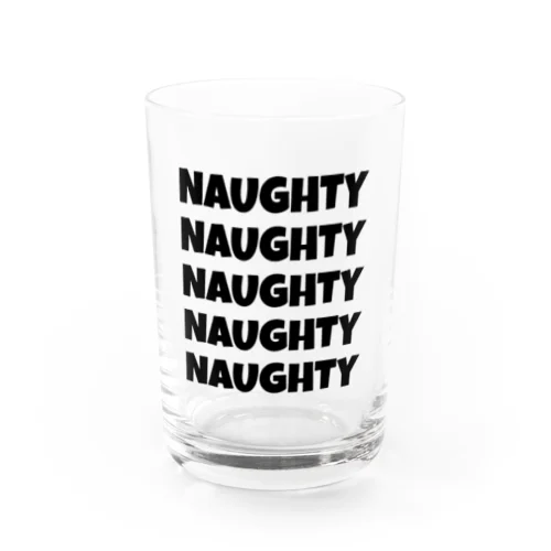 NAUGHTY 5ロゴ(BLK) Water Glass