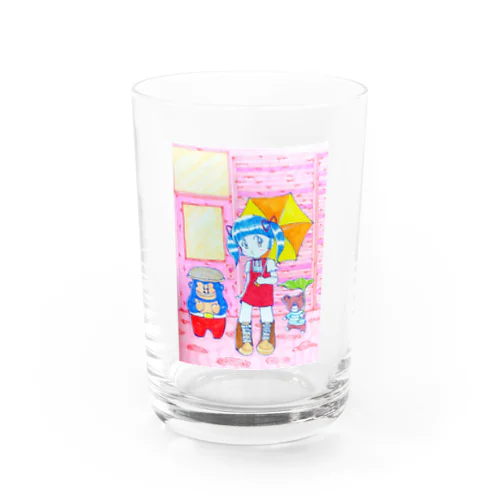 雨と2匹とひとり Water Glass