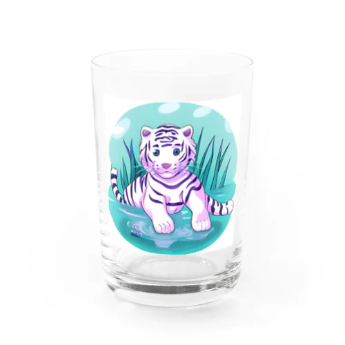 White Tiger Baby Sigi Water Glass