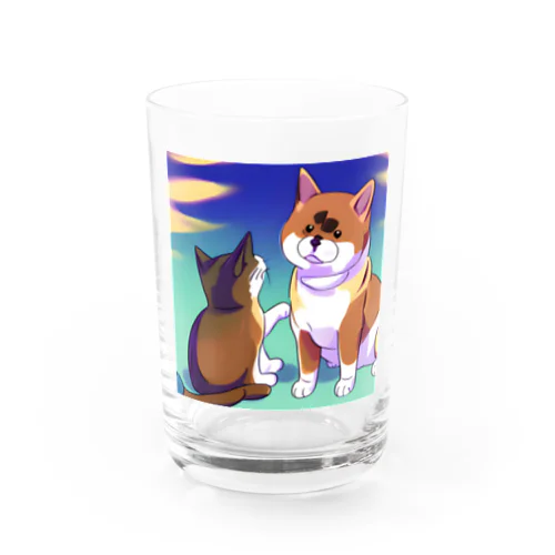 わんねこコンビ Water Glass