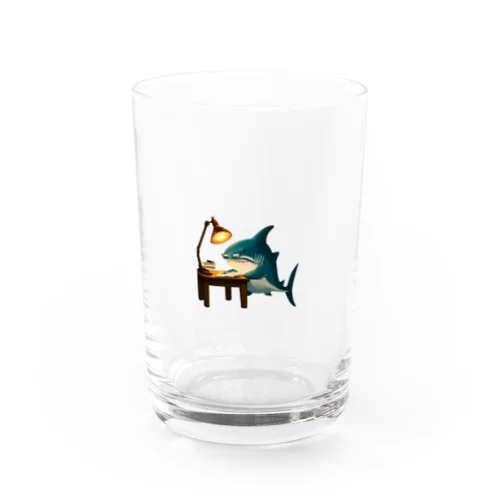 勉強するサメ君 Water Glass