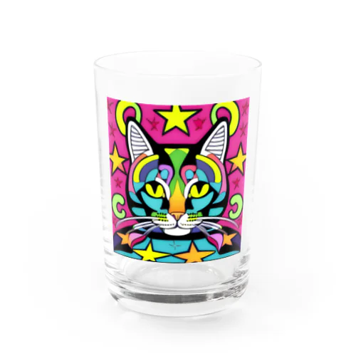 サイケデリックな猫 Water Glass