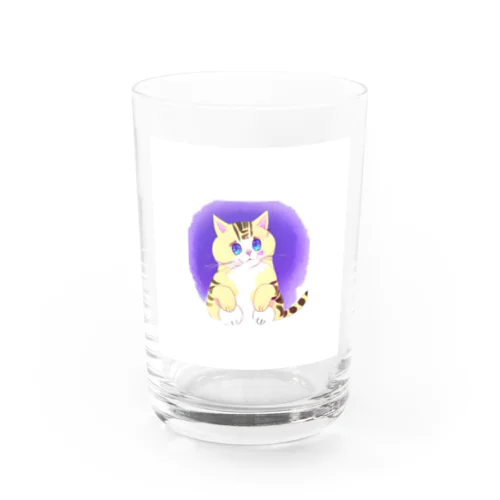 うるうる瞳の可愛いシマシマ猫 Water Glass