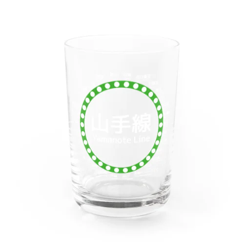 JR山手線路線図 白ロゴ Water Glass