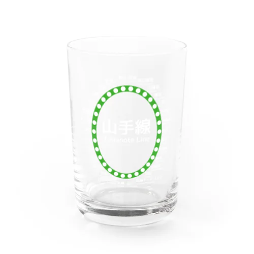 JR山手線路線図 楕円形バージョン 白ロゴ Water Glass