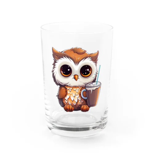 フクロウとコーヒー Water Glass