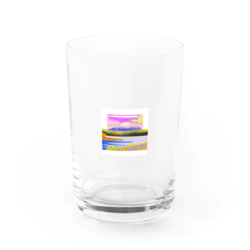 白銀の富士山と朝日と湖畔 Water Glass