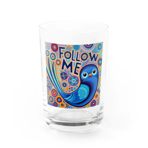 follow me! bird Water Glass